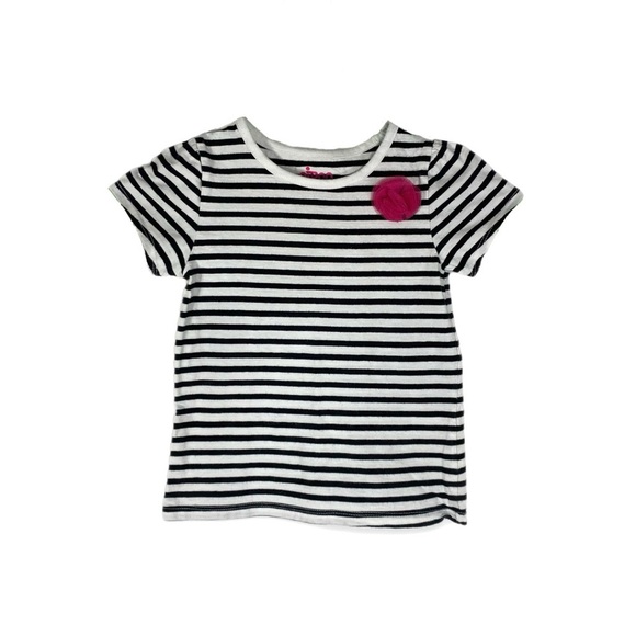 Circo Girl’s Black & White Striped Short Sleeve Tee - Picture 1 of 6